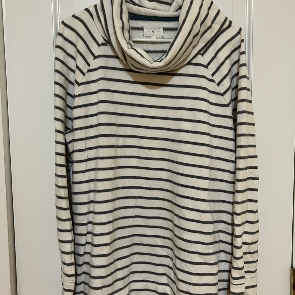 Lou & Grey Cozy Stripe Cowl Neck